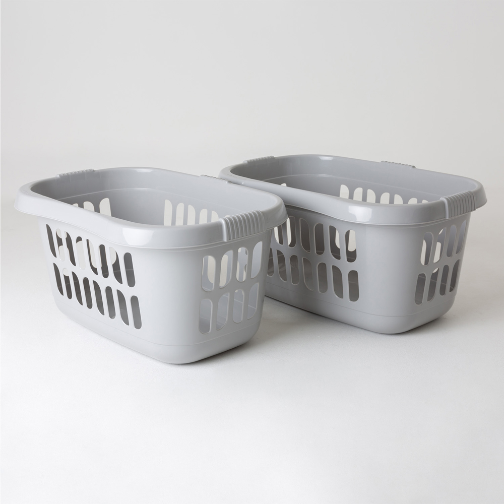 Wham Casa Silver Hipster Laundry Basket 2 Pack Image 2
