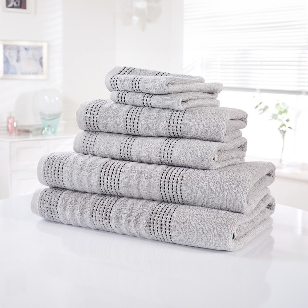 Rapport Home Spa Silver Pure Cotton Towel Bale Set of 6 Image 2