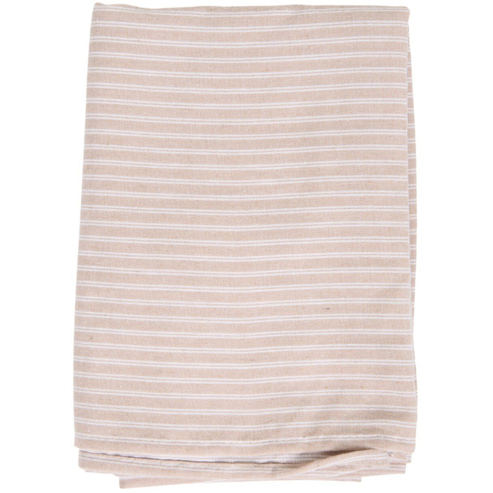 Stripe Tablecloth Beige and White Image 2