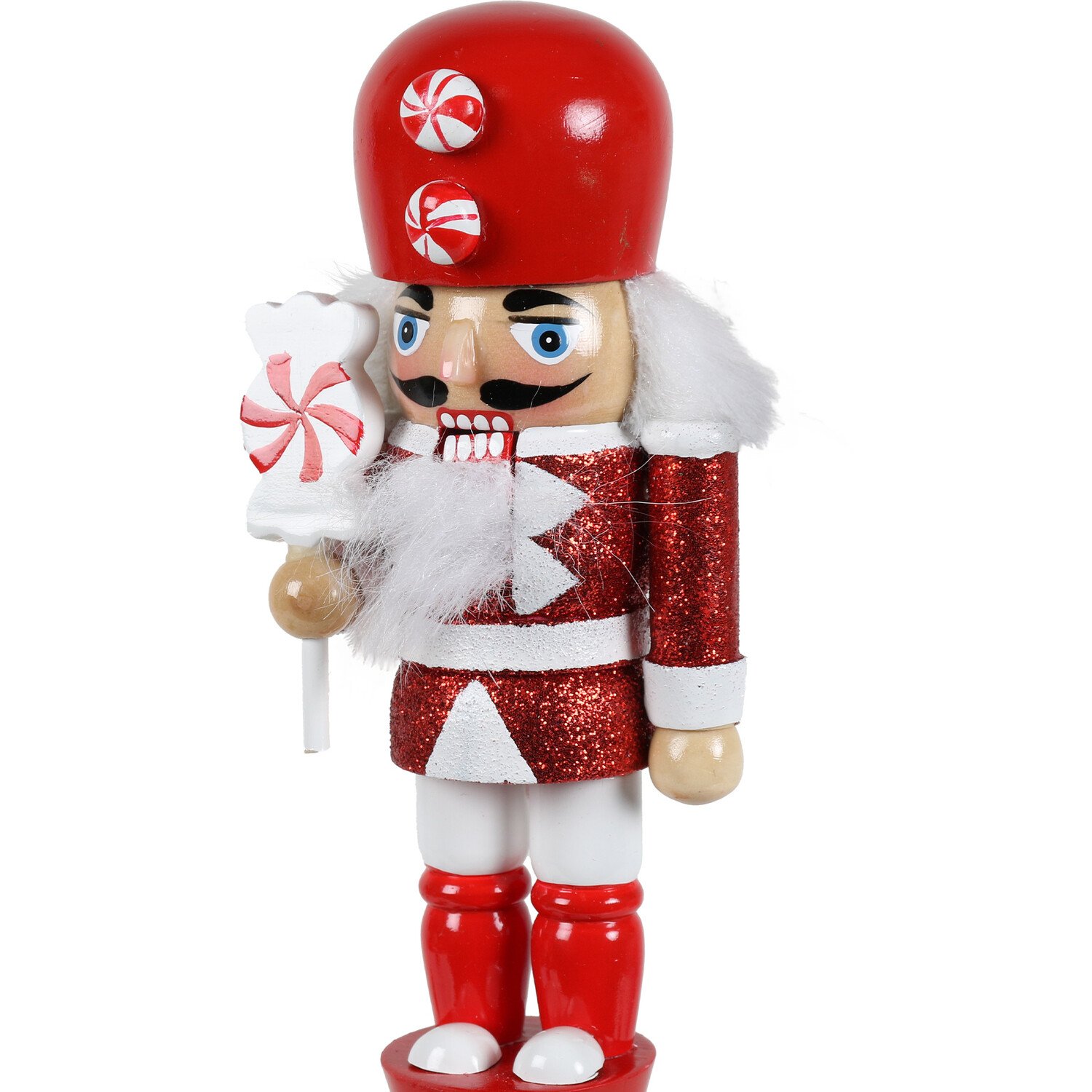 Stacked Candy Cane Nutcrackers - Red & White Image 4