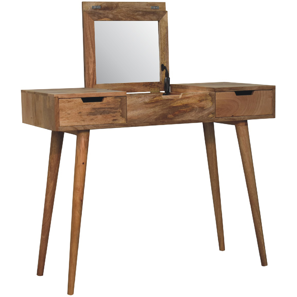 Artisan Furniture Beige 2 Drawer Solid Wood Oak Dressing Table Image 4