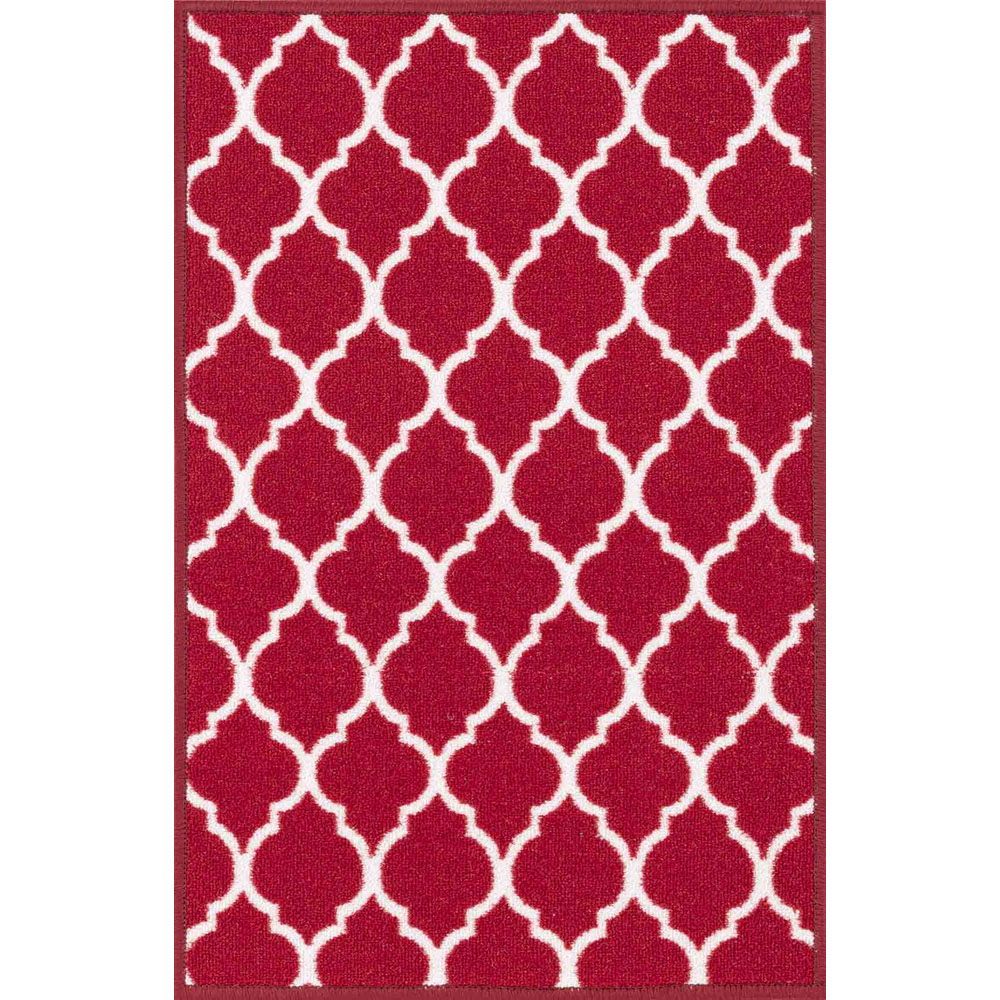 Desire Rugs Havana Red Trellis Anti Slip Door Mat 80 x 50cm Image 1