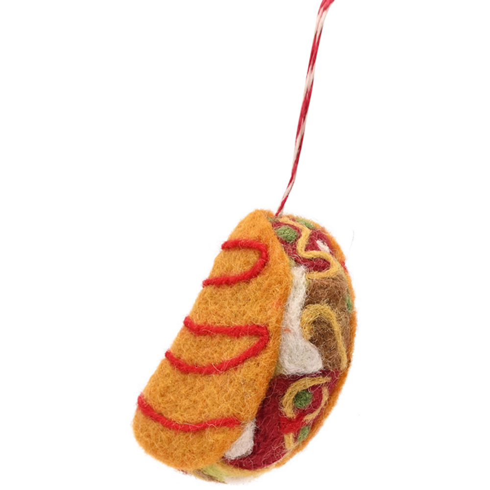 The Seasonal Gift Co Taco Felt Hanging Decoration 13cm Image 2