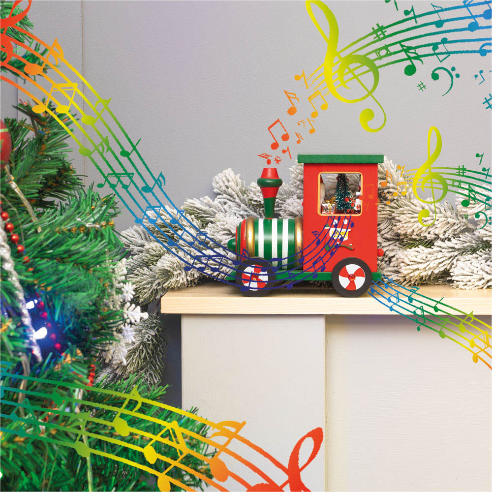 St Helens Multicolour Wooden Train Music Box Image 5