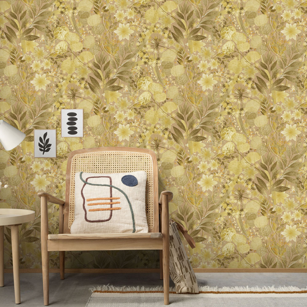 Erismann Secret Grove Ochre Wallpaper Image 5