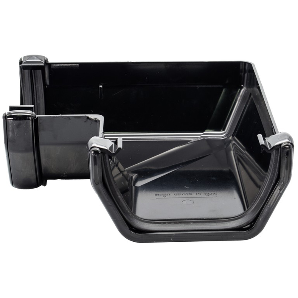FloPlast Square 90 Degree Gutter Angle Black 114mm Image 2