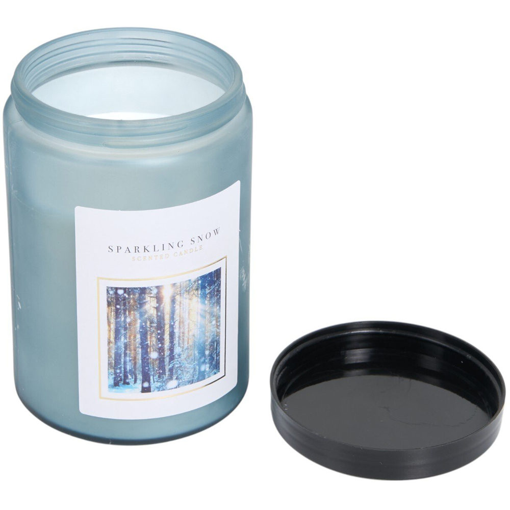 Sparkling Snow Jar Candle Blue Image 3