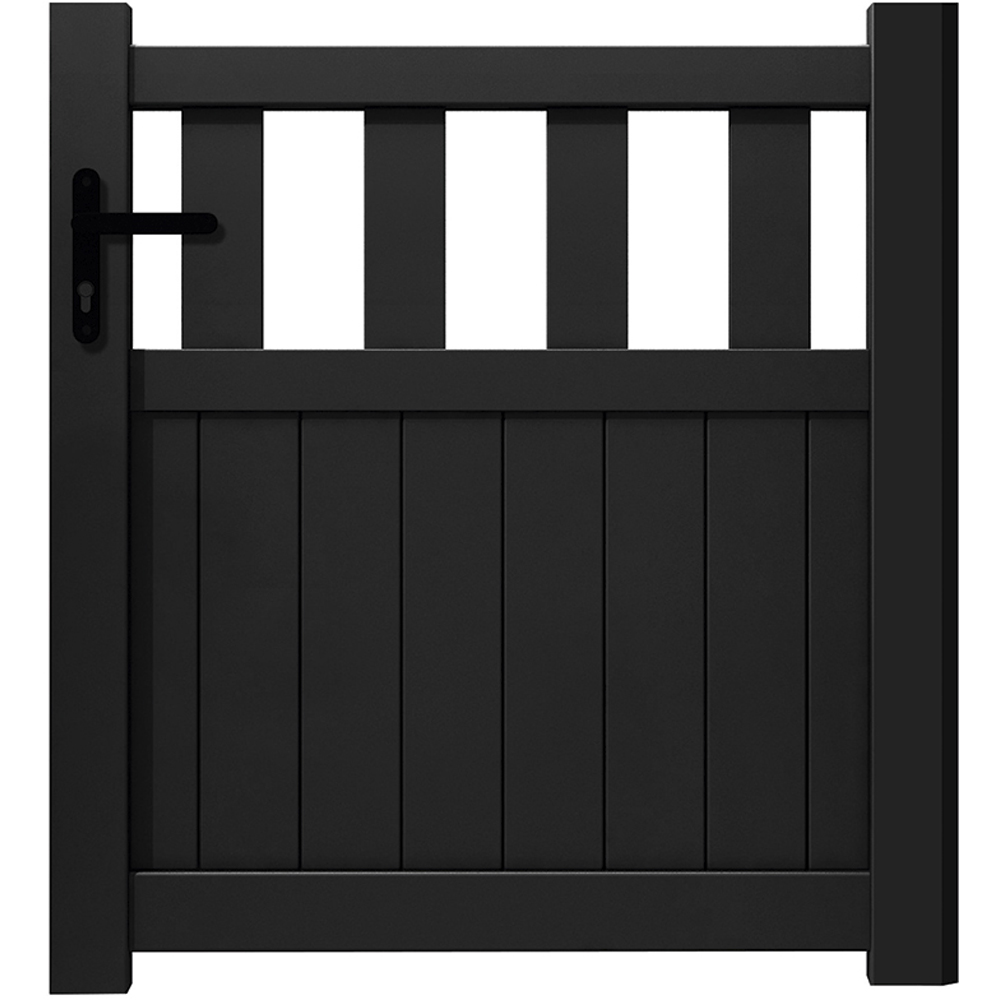 Readymade Gates Black Aluminium Vertical Mix Infill Pedestrian Gate 1400 x 900mm Image 1