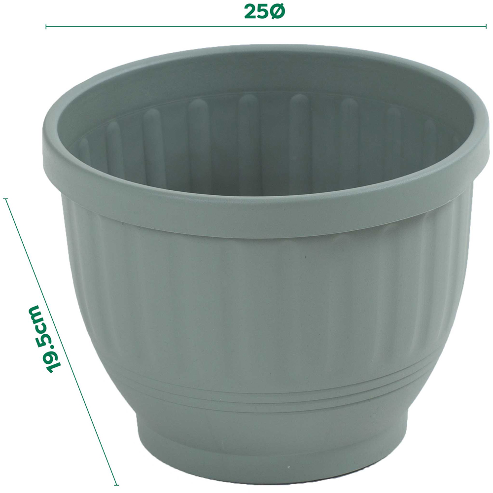 Wham Etruscan Milieu Green Round Planter H179 25cm 6 Pack Image 5