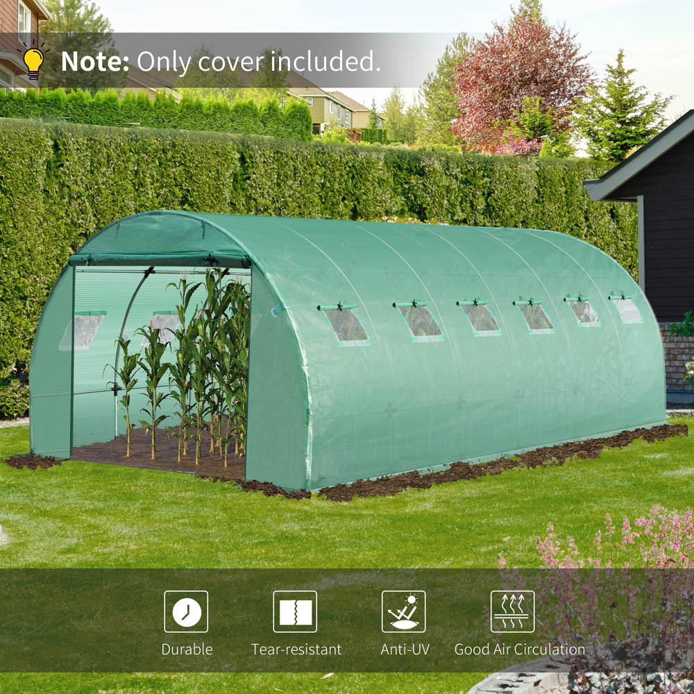 Outsunny Green 19.6 x 10ft Replacement Greenhouse Cover Image 6