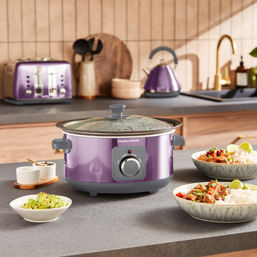 Morphy Richards Accents 460024 Purple Sear and Stew 3.5L Slow Cooker 163W Image 2