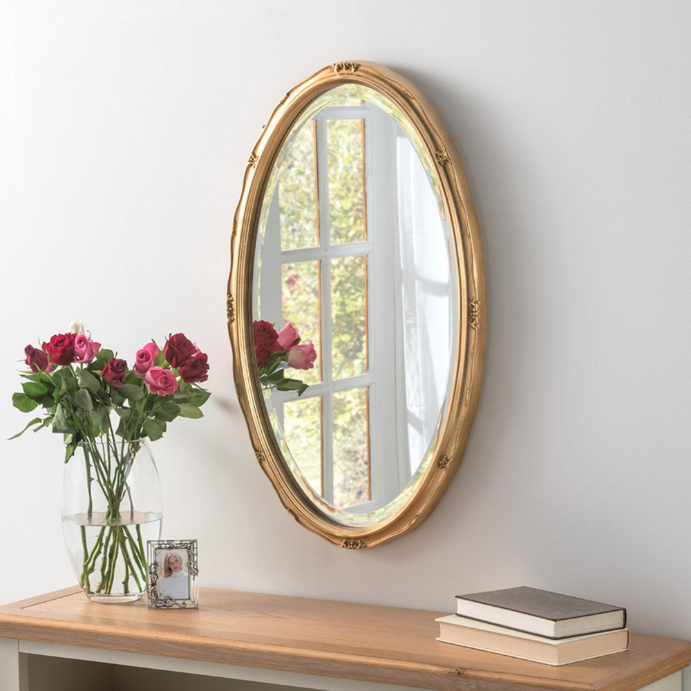 Yearn Gold Traditional Oval Mirror 69 x 42cm Image 2