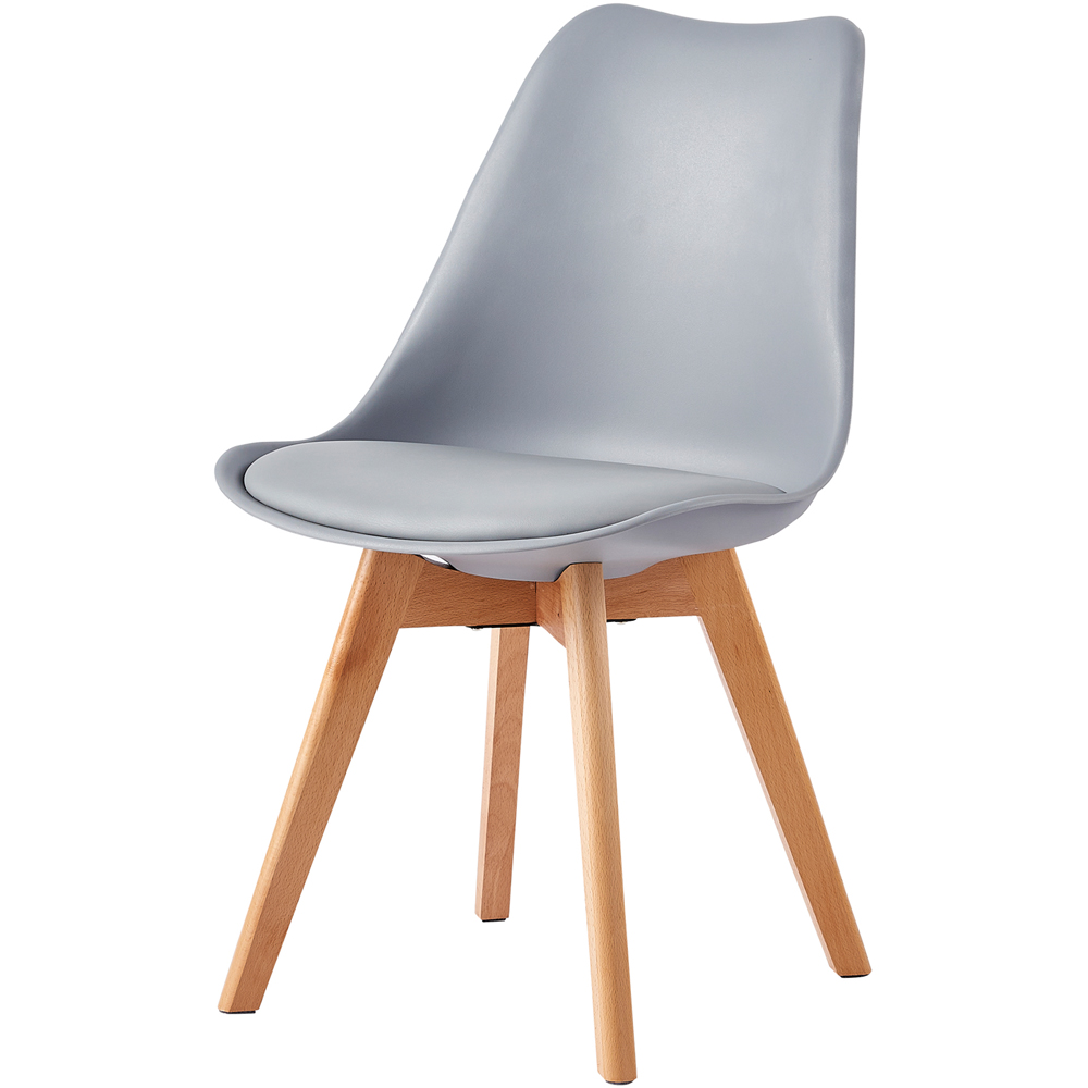 Eva Set of 6 Grey Padded Dining Chairs Image 2