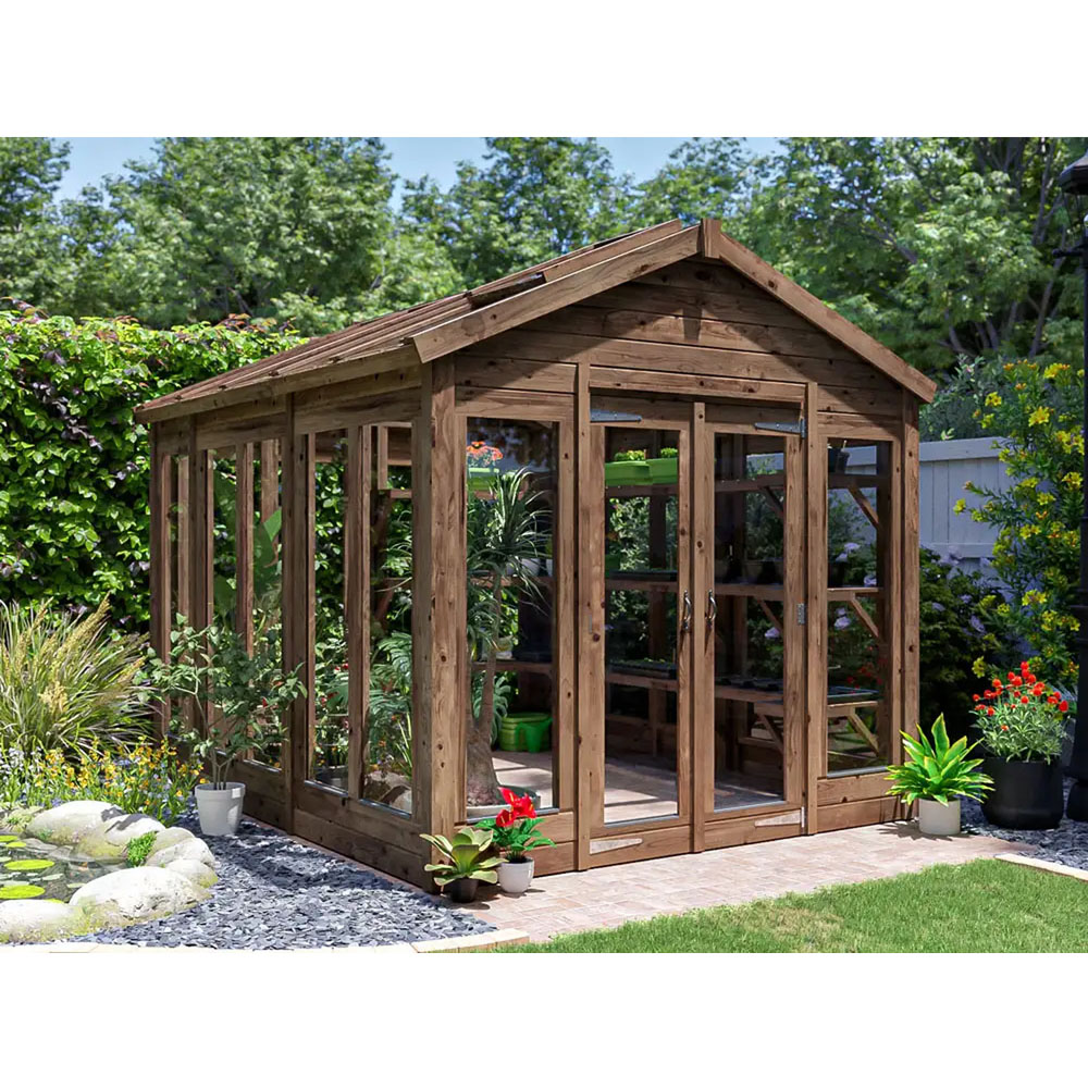 Dunster House Growzilla Brown Wooden 8 x 10ft Greenhouse Image 4