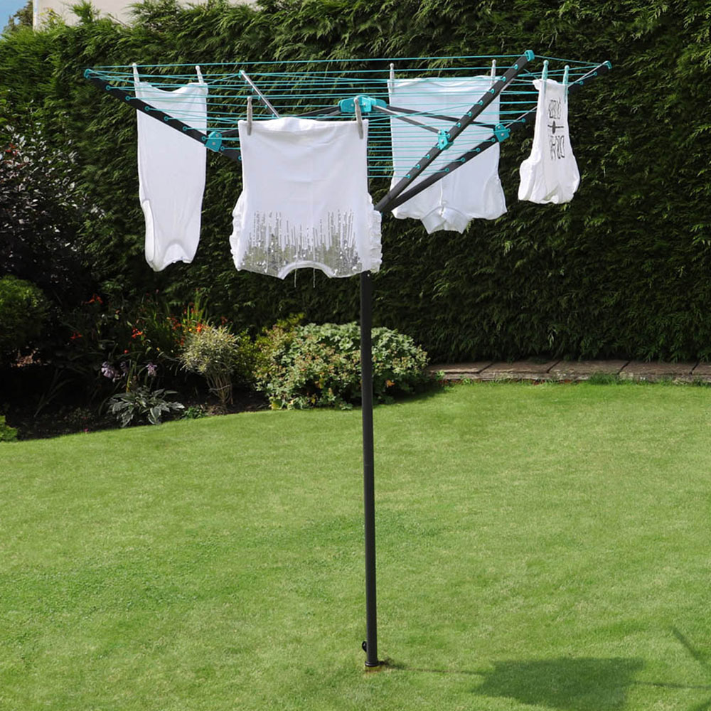 JVL Slate Grey 4 Arm Rotary Airer 40m Image 2