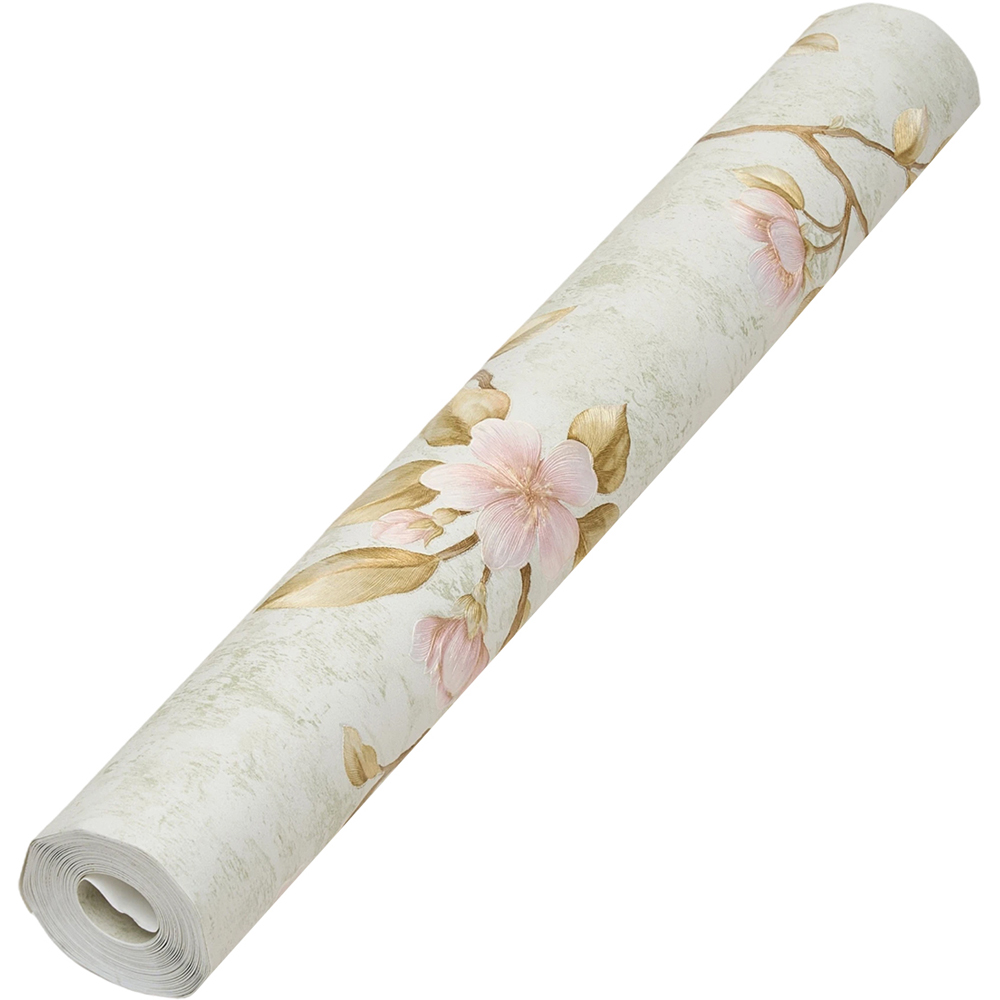 Living and Home Light Green Flower Pattern 3D Embossed Wallpaper Roll 950 x 53cm Image 3