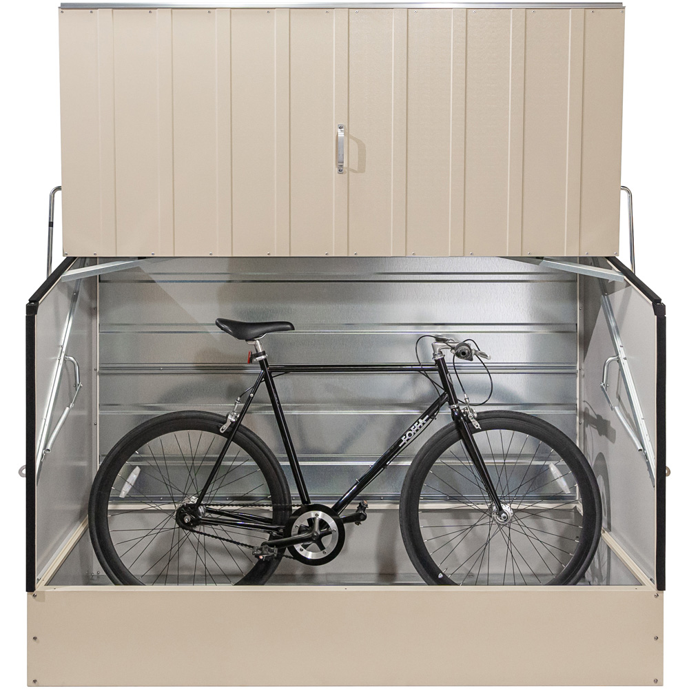 Trimetals 4 x 6ft Cream Bike Storage Shed Image 2