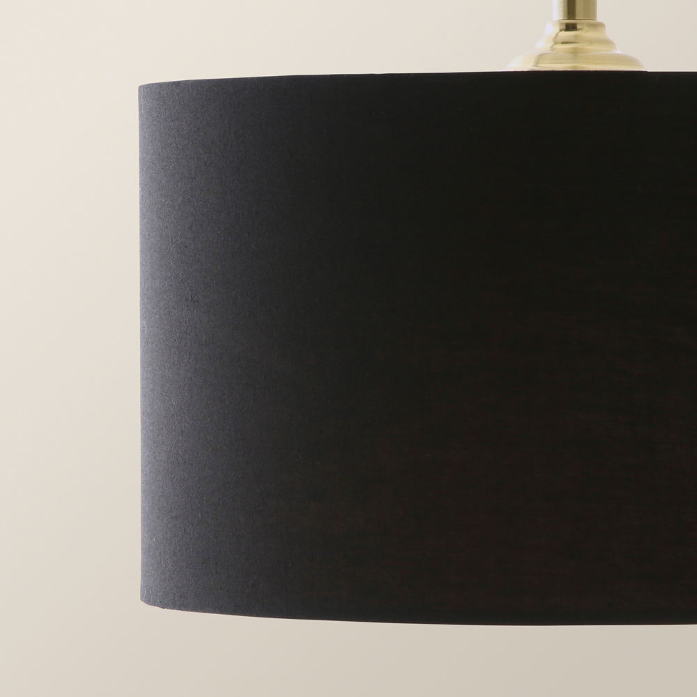 ValueLights Reni Black Drum Shade 3 Drop Bar Gold Diner LED Ceiling Pendant Light Image 3