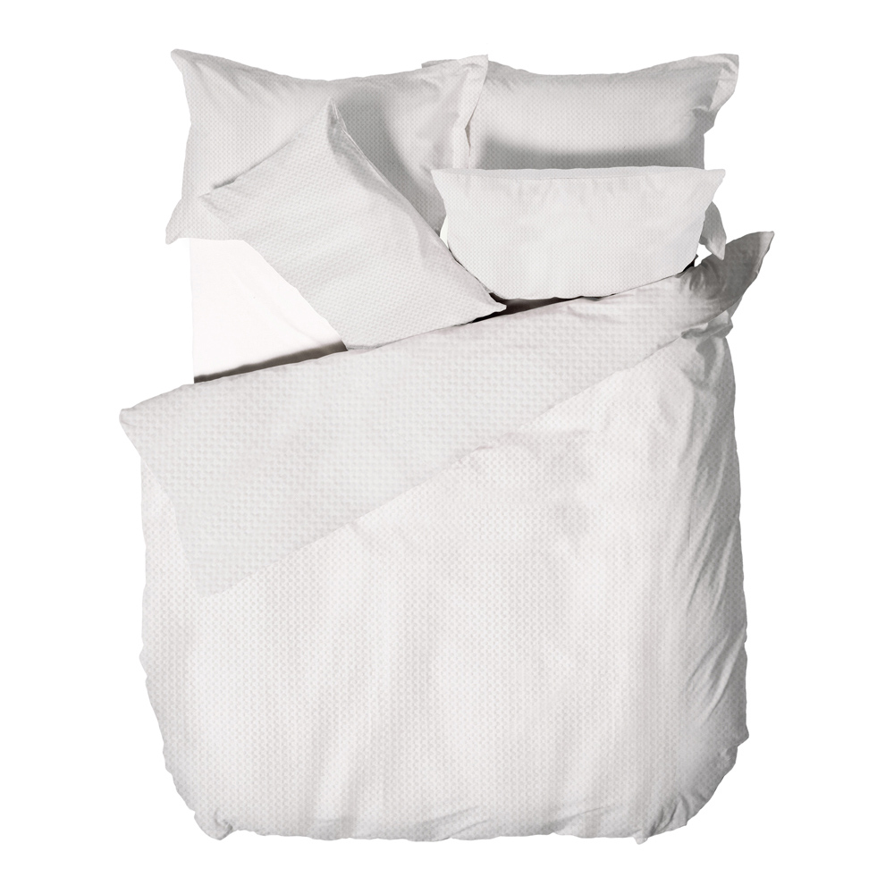 Yard Single White Waffle Duvet Set Image 4