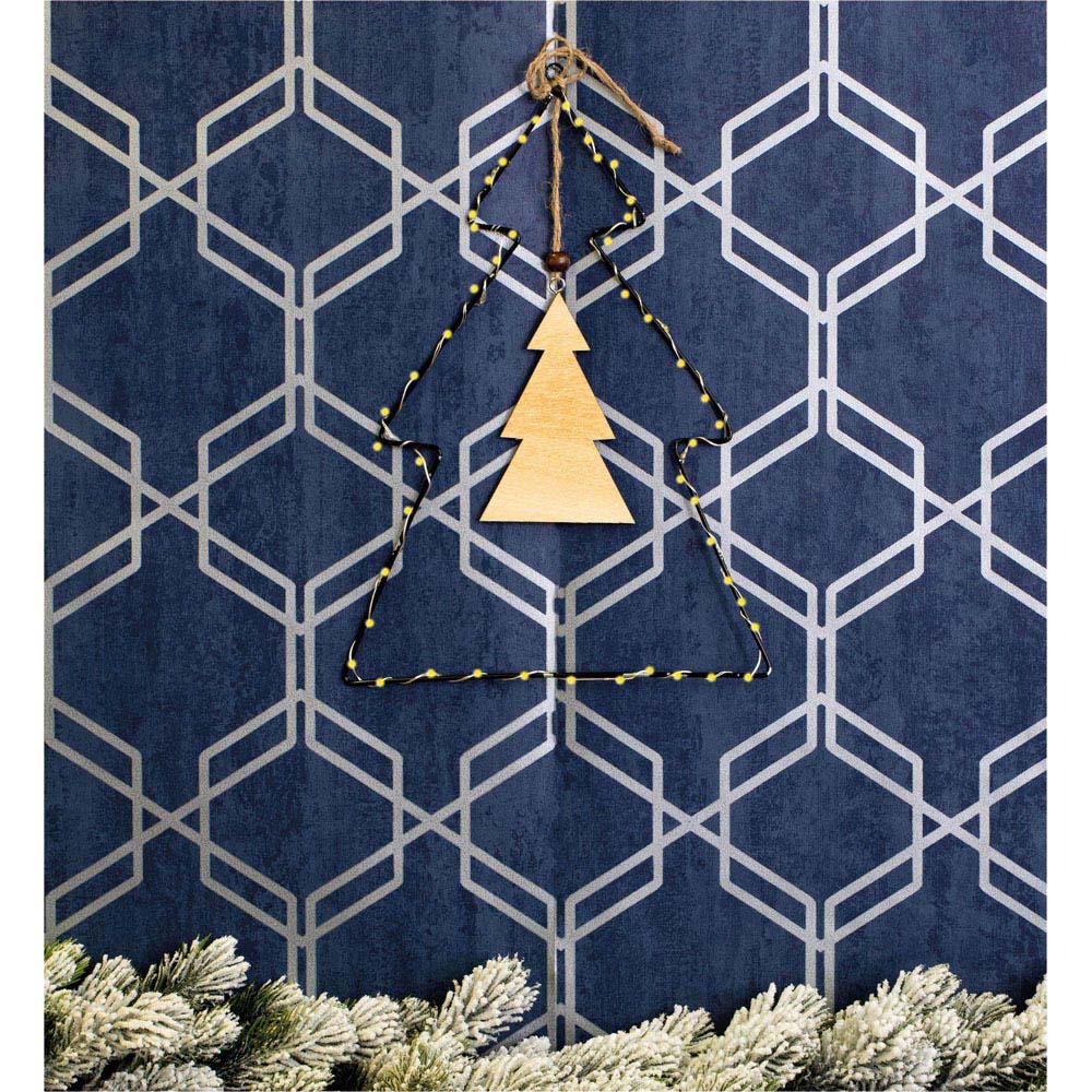 St Helens Black LED Metal Christmas Tree Silhouette Image 5