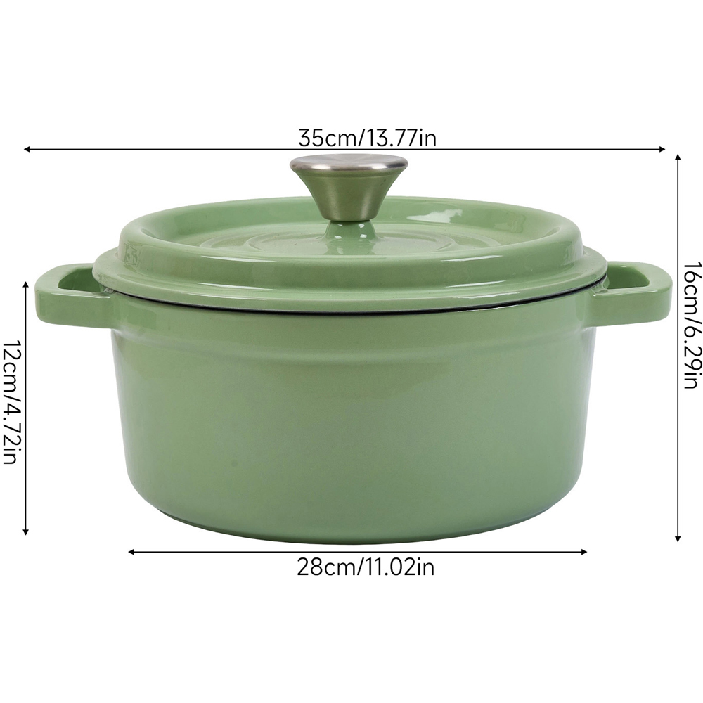Living and Home Matcha Green Enamelled Cast Iron Dutch Oven Pot 6L Image 8