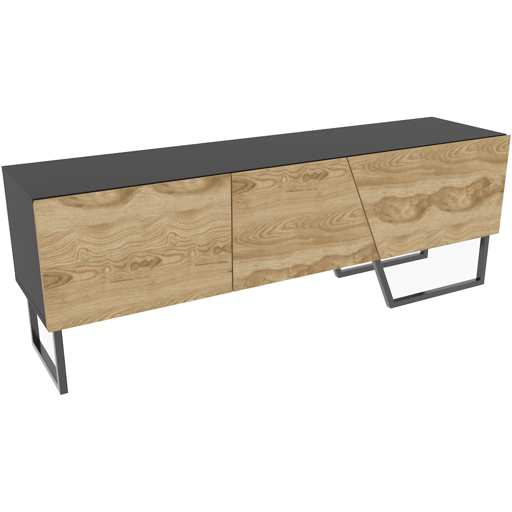 Decorotika Parla 3 Door Black and Oud TV Unit Image 3