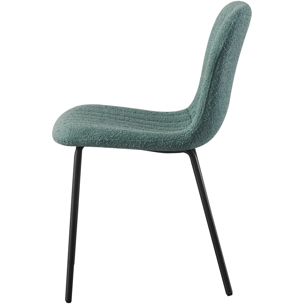 Bella Set of 2 Green Teddy Faux Fur Stitched Design Dining Chairs Image 3