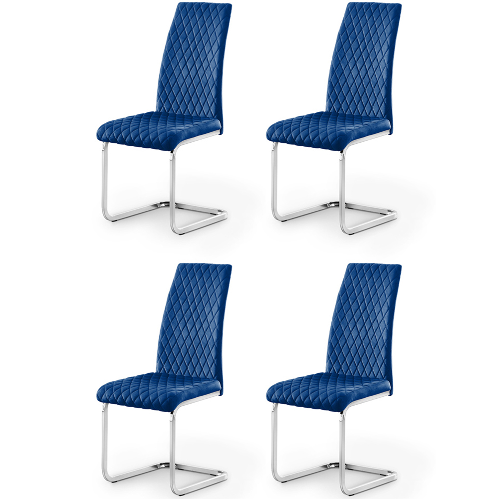 Julian Bowen Calabria Set of 4 Blue Dining Chair Image 3
