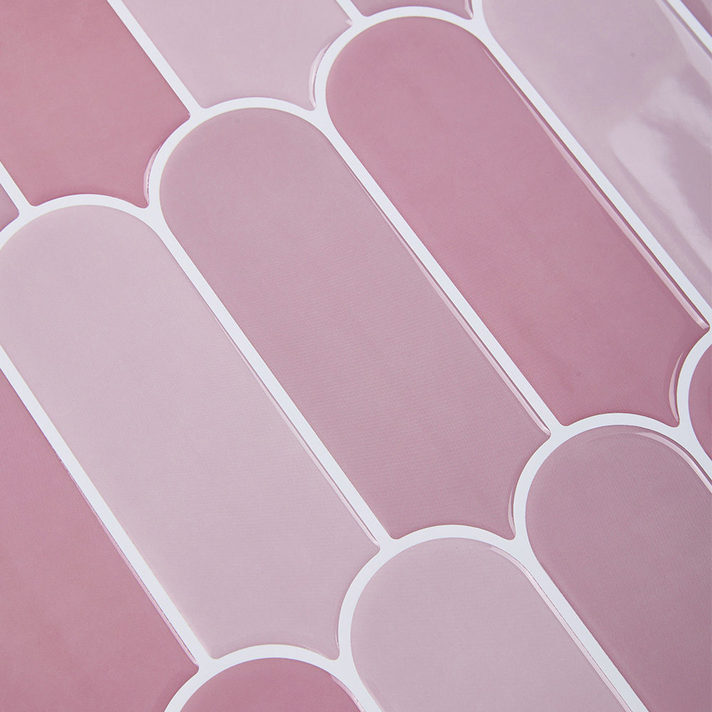 Living and Home Dark Pink Arch Self Adhesive Wall Sticker 10 Pack Image 6