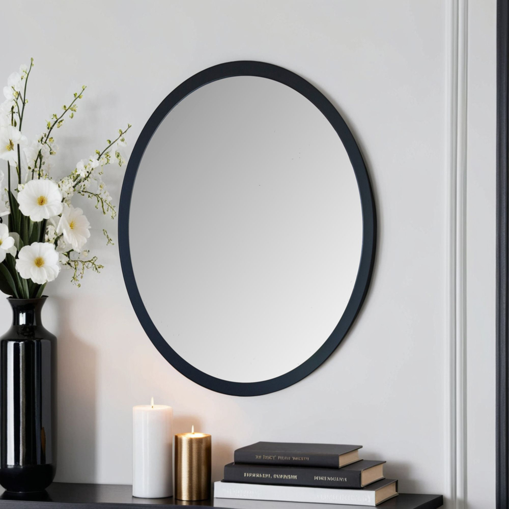 Yearn Classic Black Oval Mirror 45 x 35cm Image 2