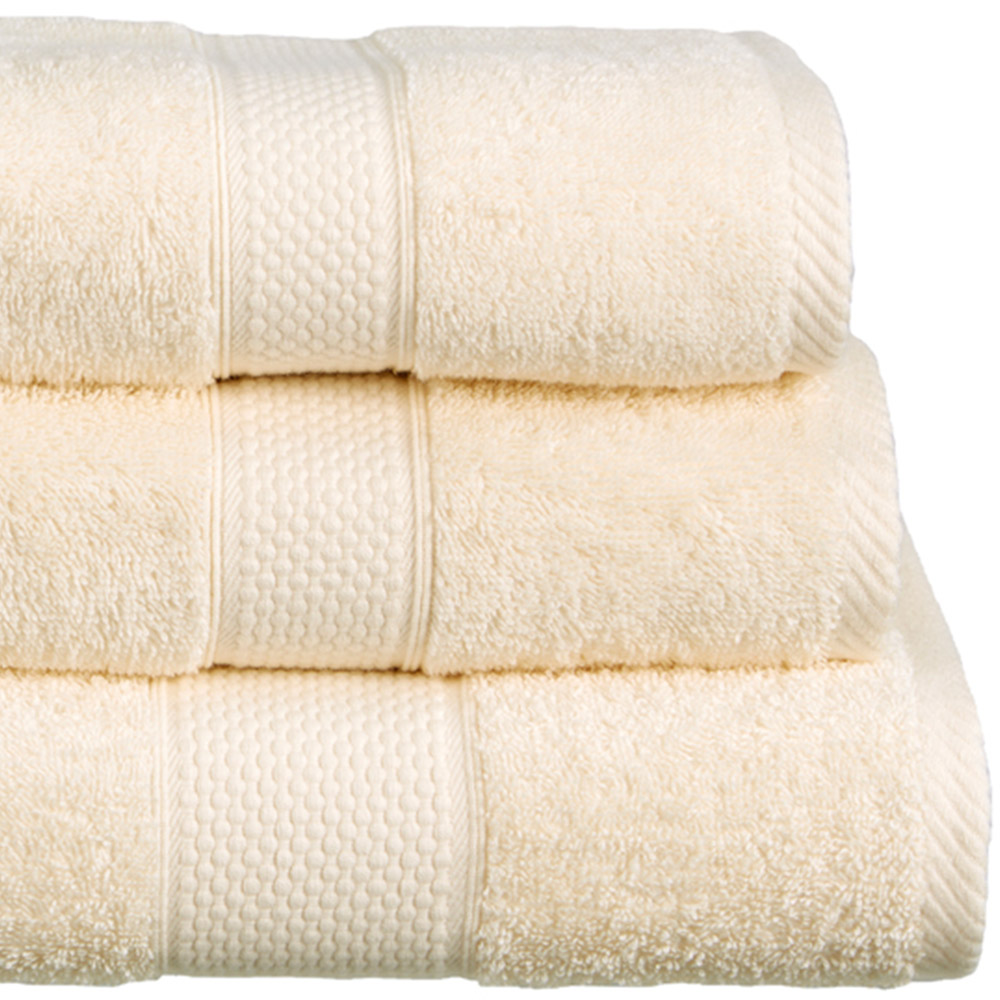 Imperial Ringspun Combed Cotton Cream Turkish Bath Towel 2 Pack Image 2