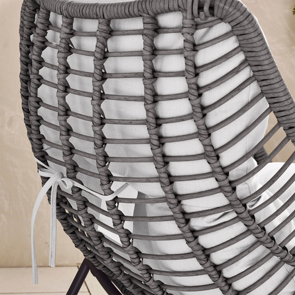 Furniturebox Fiji Grey Rattan Chair with Footstool Image 5