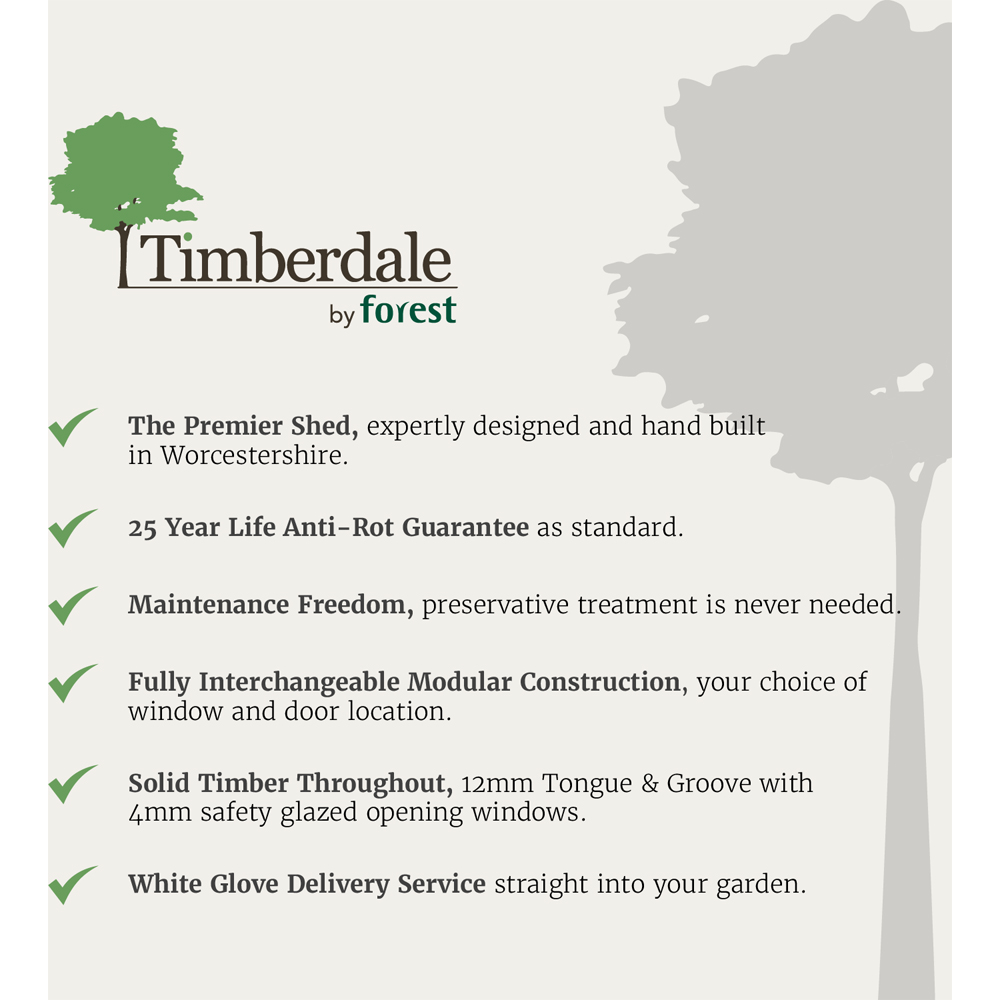 Forest Garden Timberdale 5 x 7ft Reverse Apex Garden Shed Image 8