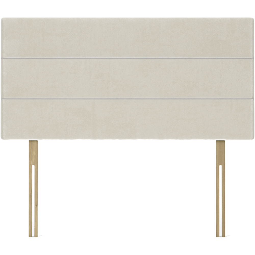 Bedmaster Super King Cream Naples Velvet Milan Lined Headboard Image 2
