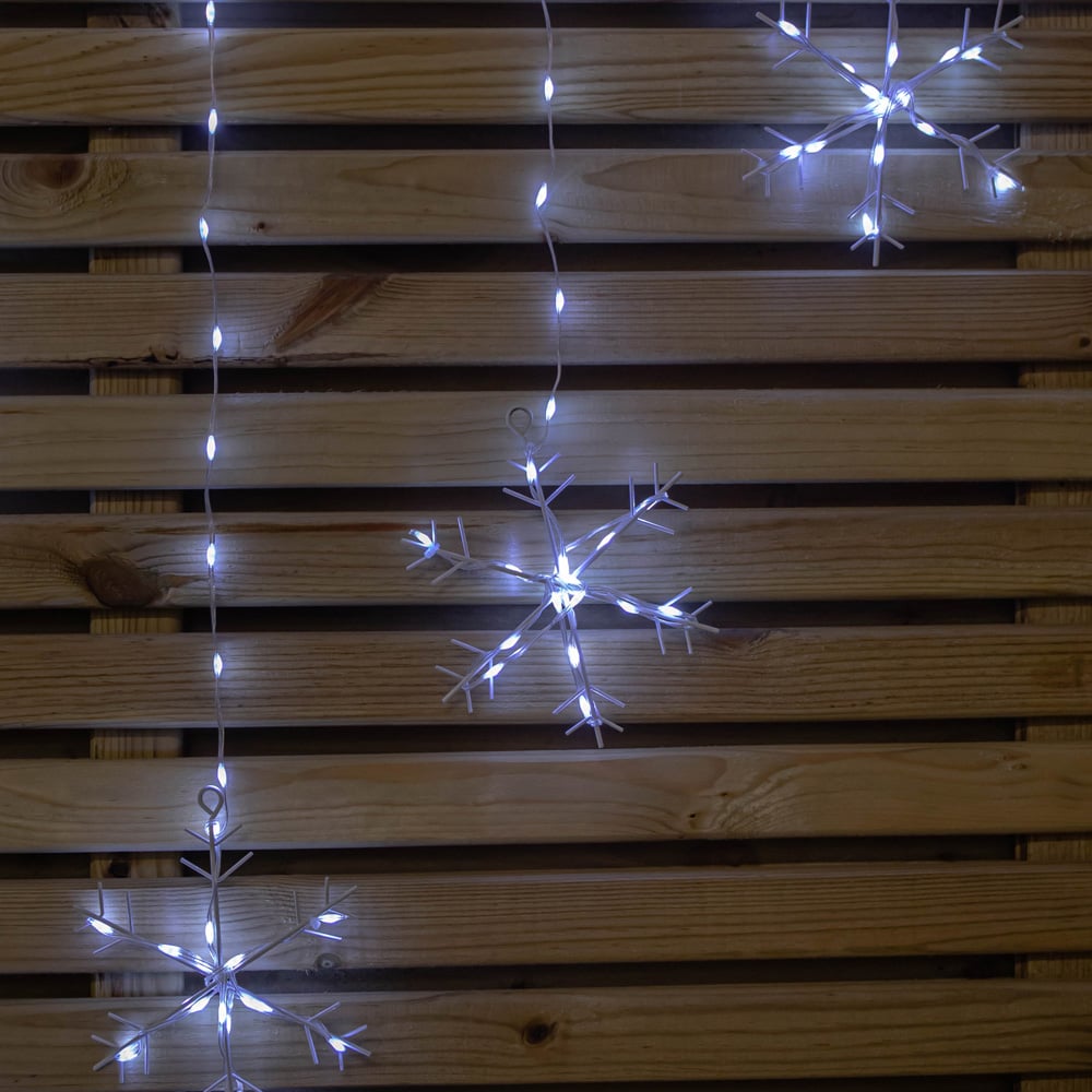Samuel Alexander FlexiBrights 267 White LED Snowflake Clear Cable Curtain Light 1.2 x 1.2m Image 6