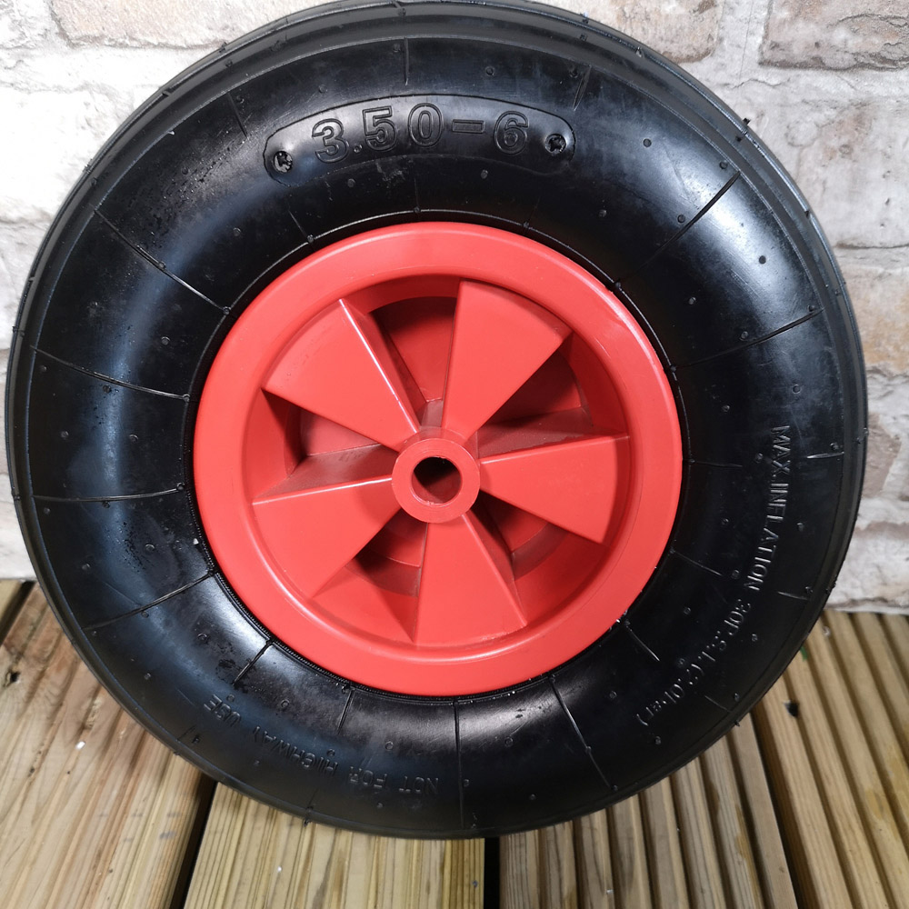 Samuel Alexander Orange Pneumatic Wheelbarrow Wheel and Axel 13 x 3 inches Image 2
