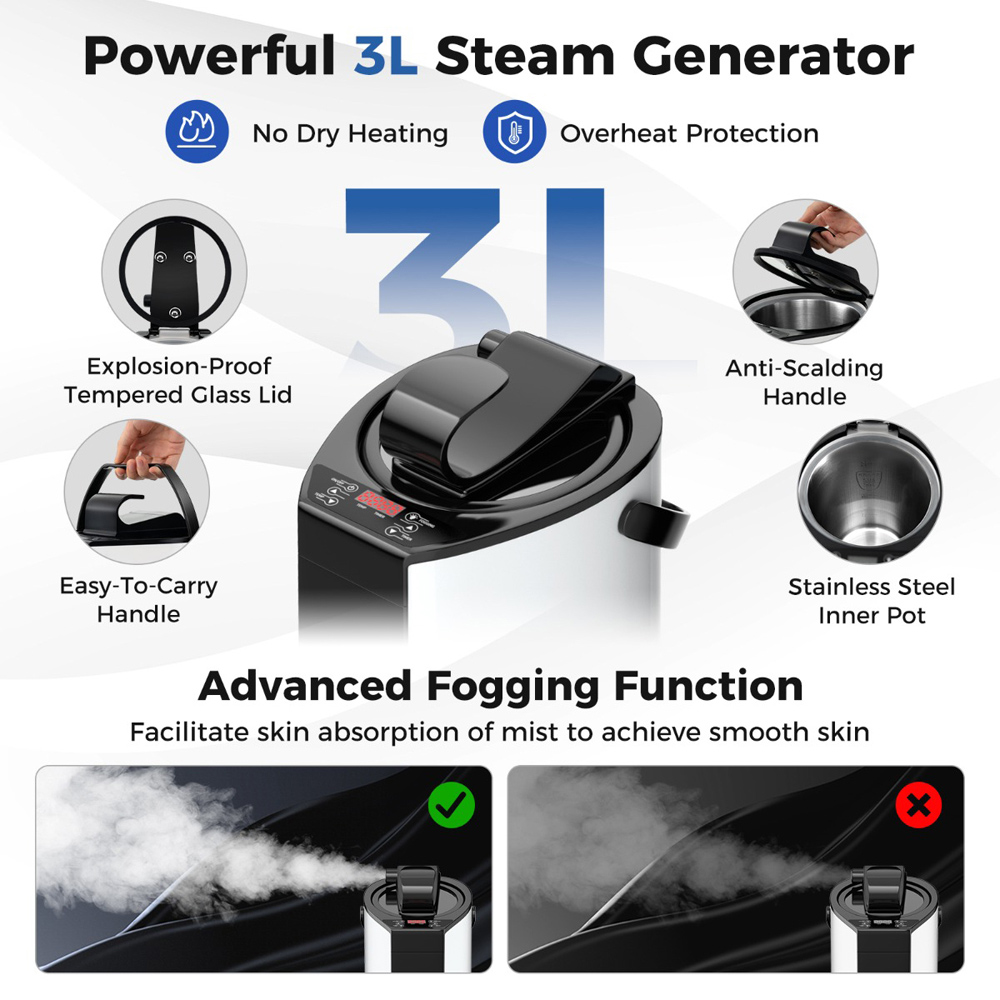 Costway Black Portable Steam Sauna with Steam Generator 3L Image 5