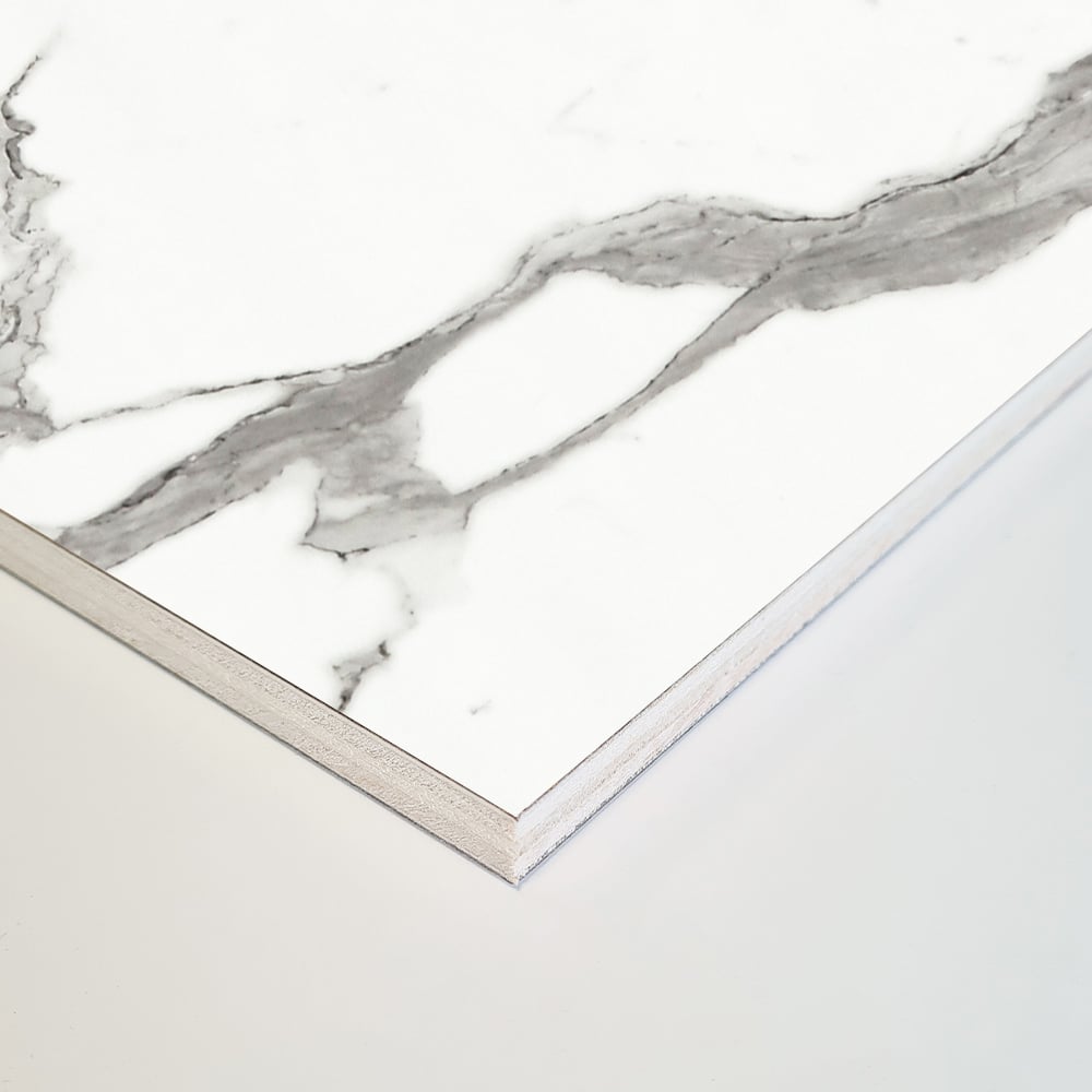 Wetwall Mermaid 2420 x 880mm Calacatta Statuario Tongue and Groove Plywood Shower Wall Panel Image 3