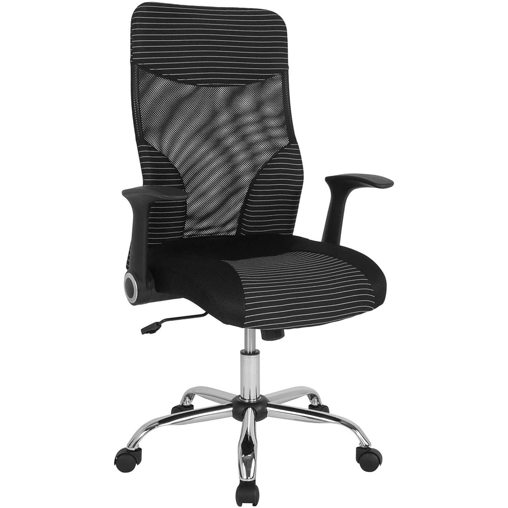 FWStyle Black Mesh Striped High Back Office Chair Image 2
