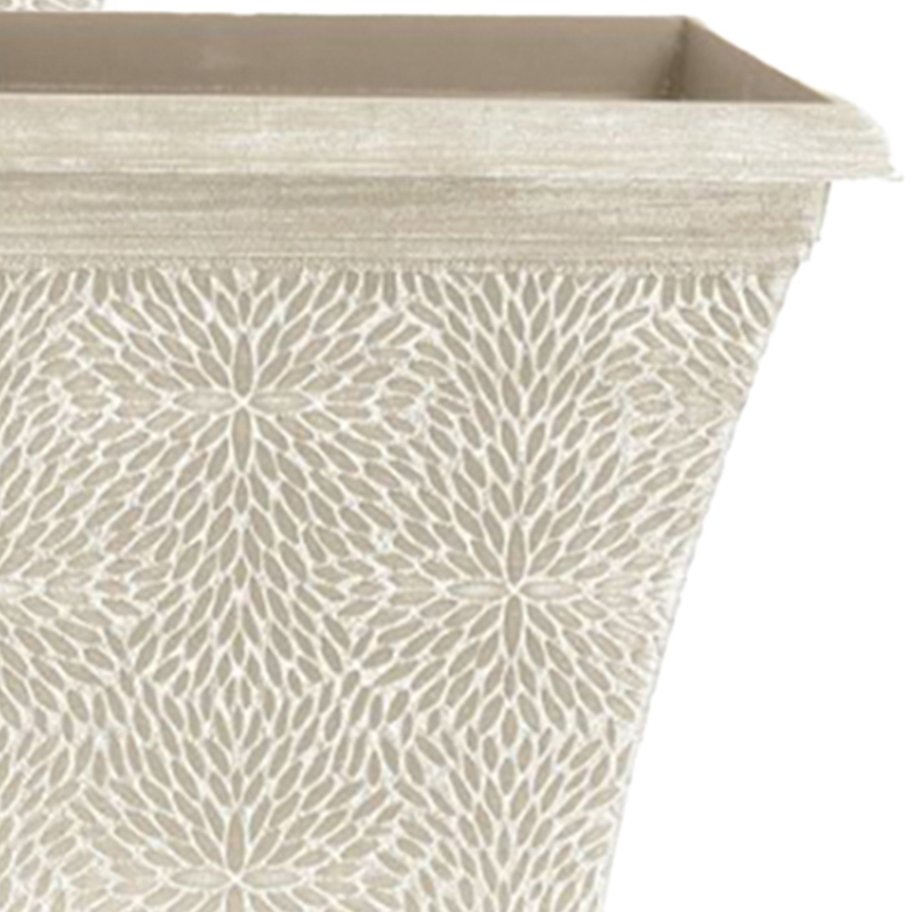 YouGarden April Powdered Beige Plastic Square Planter 36cm 2 Pack Image 2