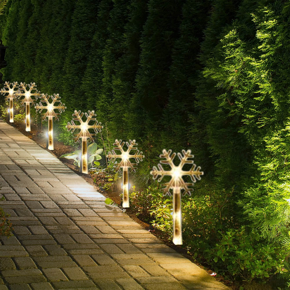 Marco Paul Warm White LED Snow Decor Stakes 8 Pack Image 4