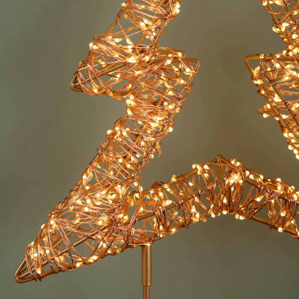 Samuel Alexander 720 Warm White LED Rose Gold Light Up Christmas Tree on Metal Stand 45cm Image 6