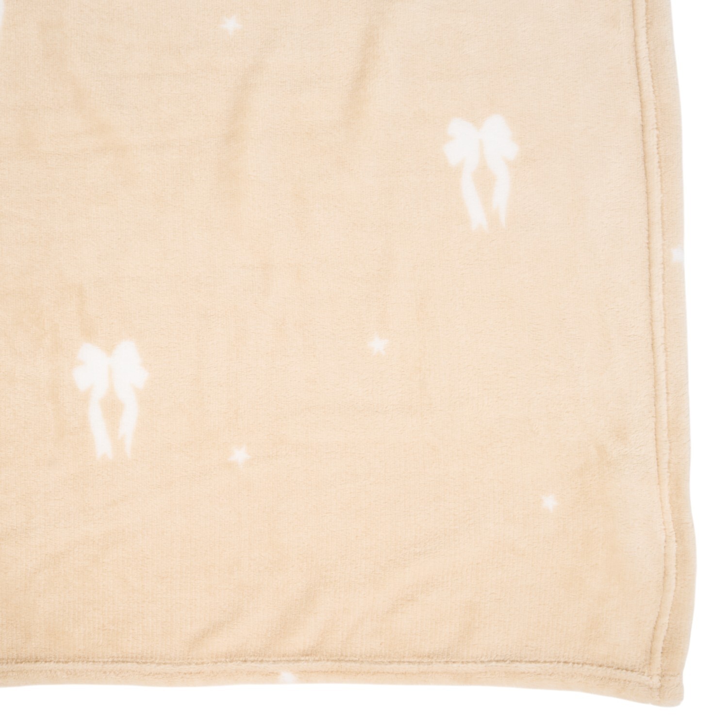 Bows Printed Fleece Throw Natural Image 5