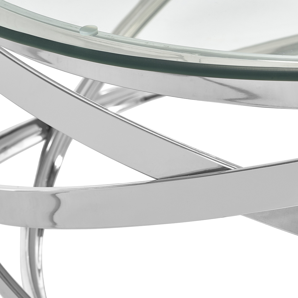 Julian Bowen Vienna Chrome Circular Coffee Table Image 4