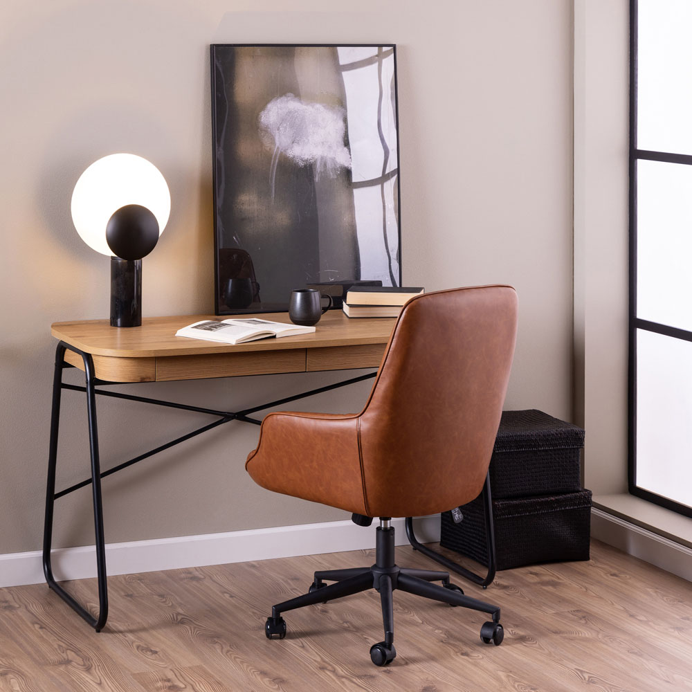 Florence Erik Brandy PU Gas Lift Desk Chair Image 9