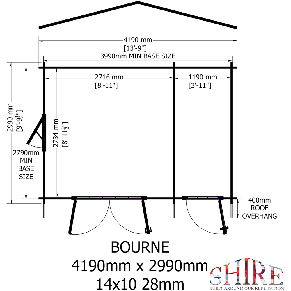 Shire Bourne 14 x 10ft Log Cabin Image 8