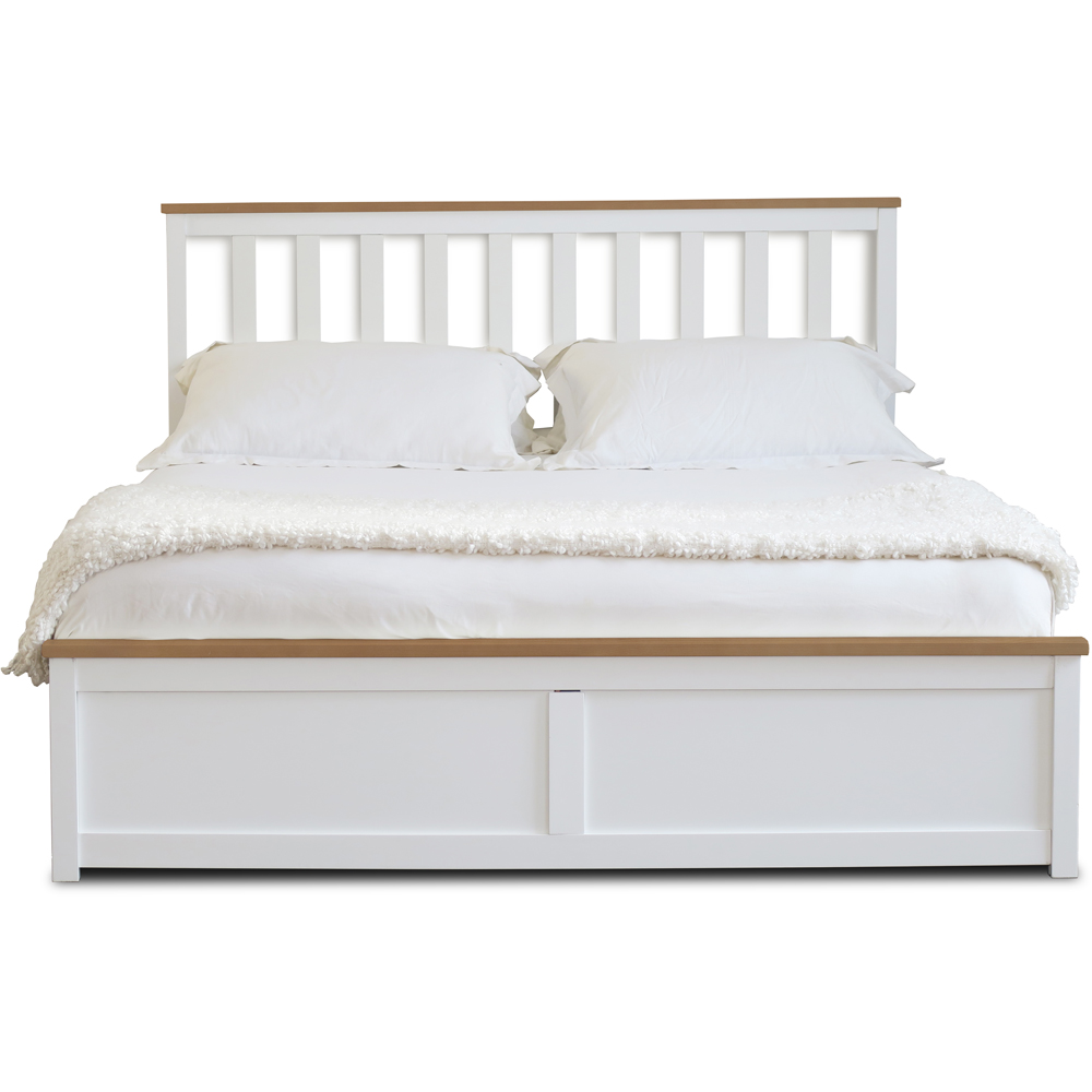Comfy Living Double White Gas Lift Ottoman Bed Image 4