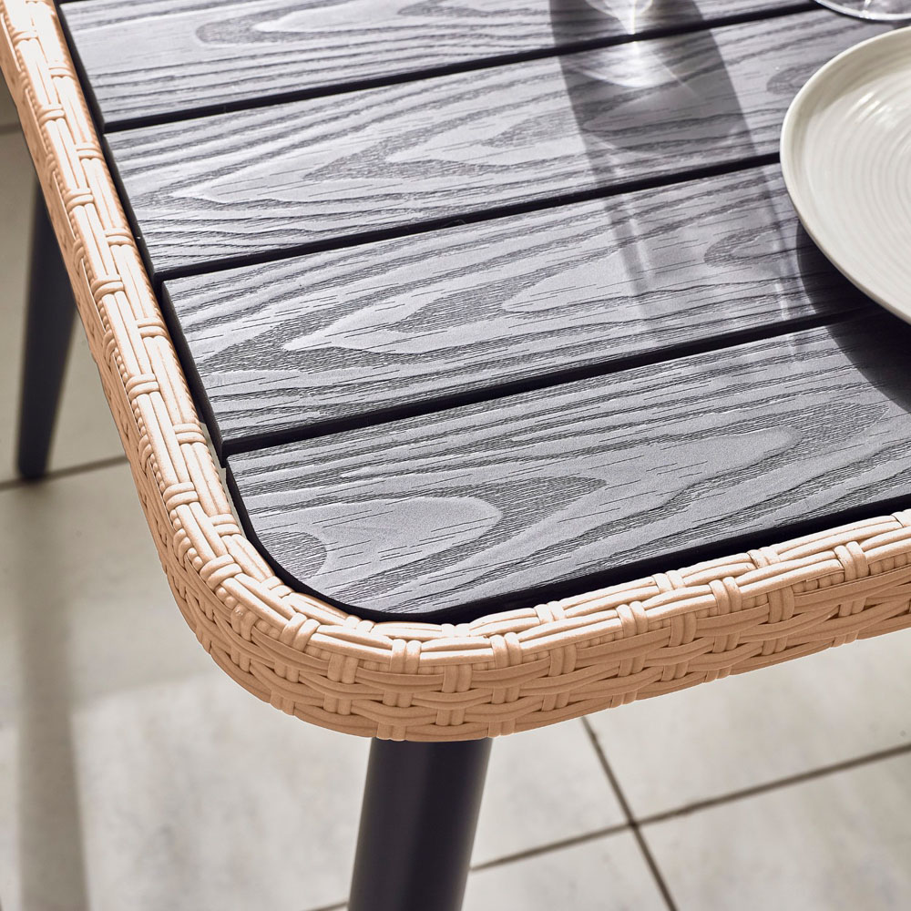 Furniturebox Capri Rattan 9 Seater Corner Dining Sofa Set Beige Image 6