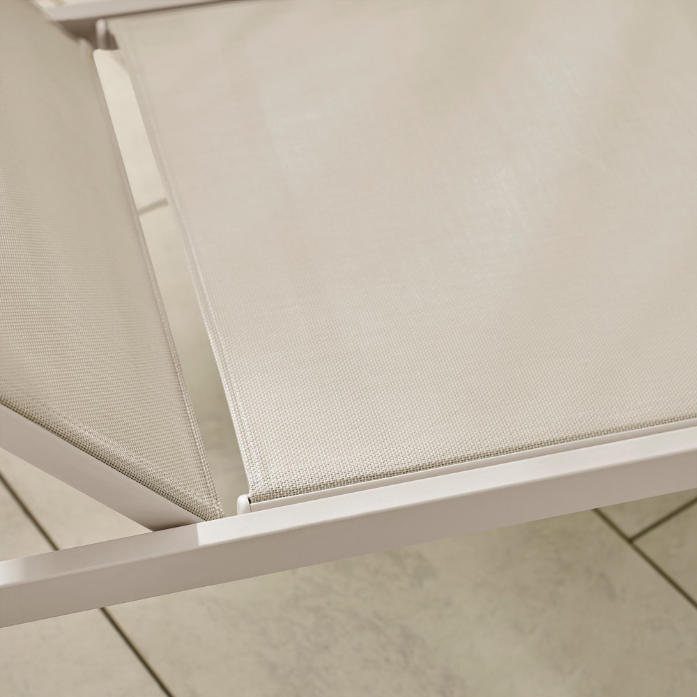 Furniturebox Set of 2 Cream Adjustable Sun Lounger with Headrest Image 3