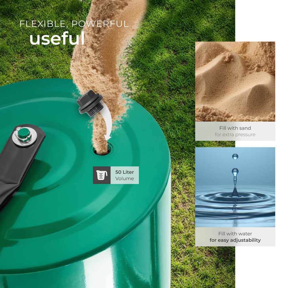 tectake Green Lawn Roller with Padded Handle 60cm Image 4